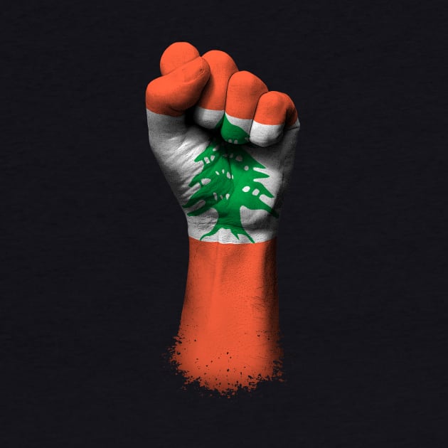 Flag of Lebanon on a Raised Clenched Fist by jeffbartels